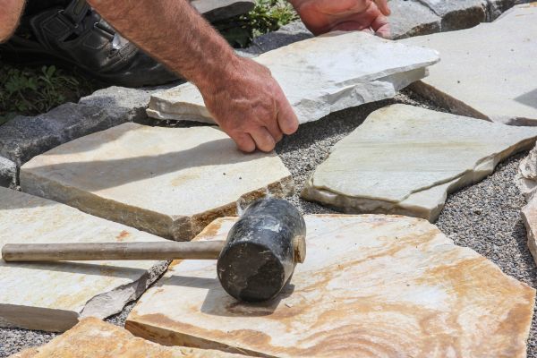 Stone Sidewalk Installation in Hickory