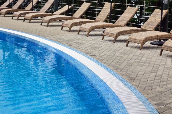 Poolside Hardscaping in Hickory